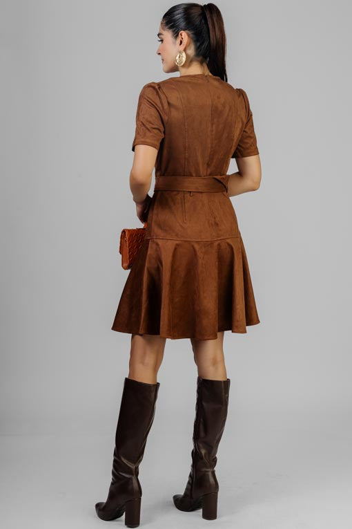 VESTIDO GAMUZA BOLSILLOS