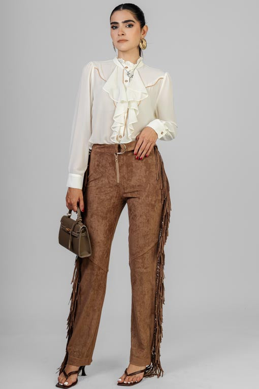 PANTALON GAMUZA BARBAS