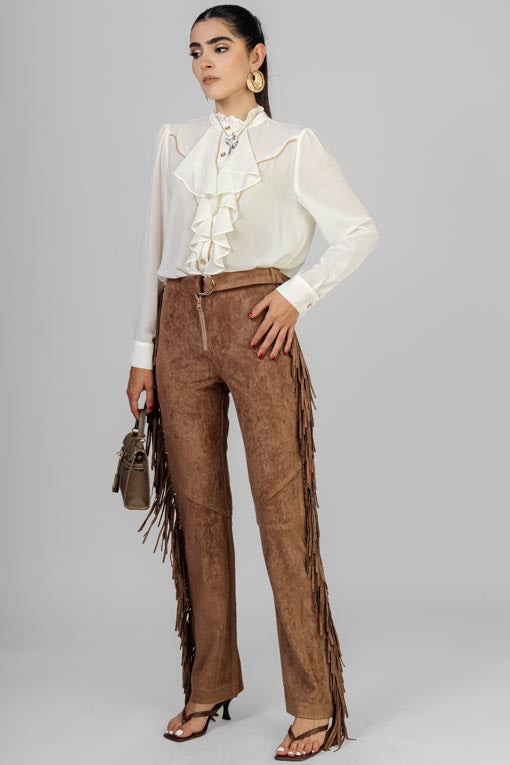 PANTALON GAMUZA BARBAS