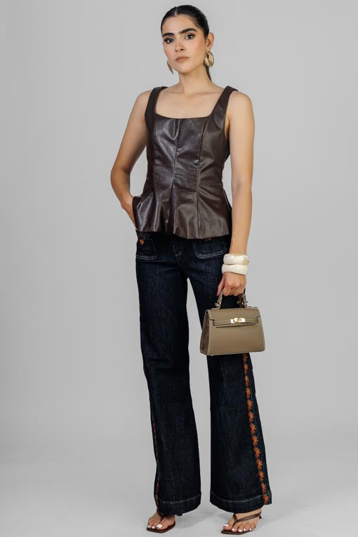 BLUSA PEPLUM VINIPIEL