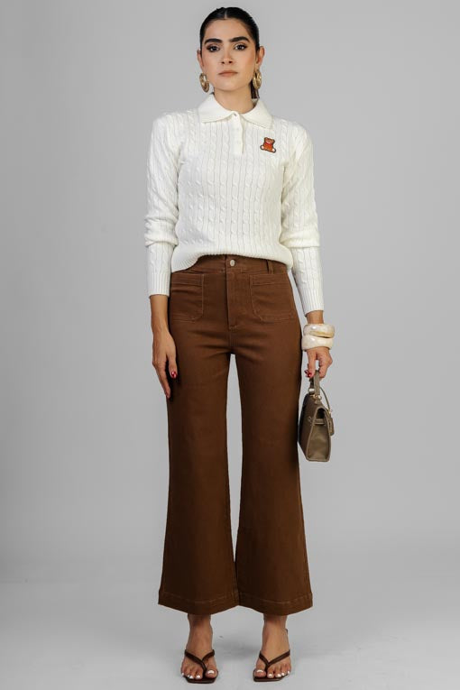 PANTALON DENIM MARRON