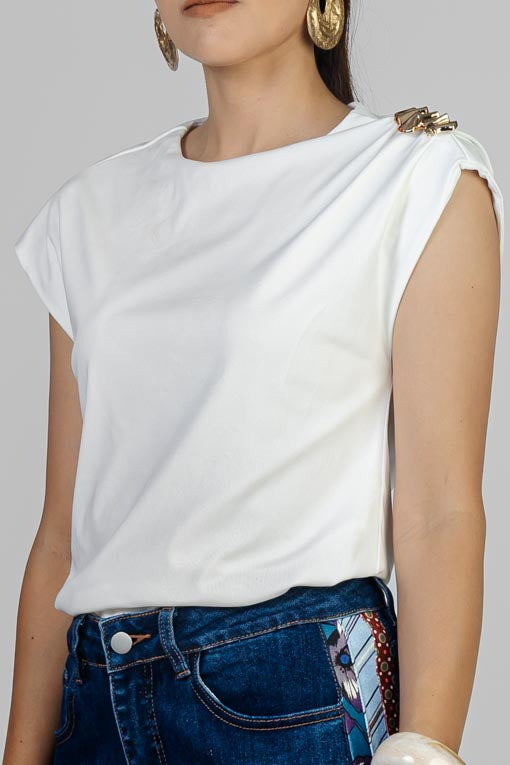 BLUSA BROCHE HOMBRO
