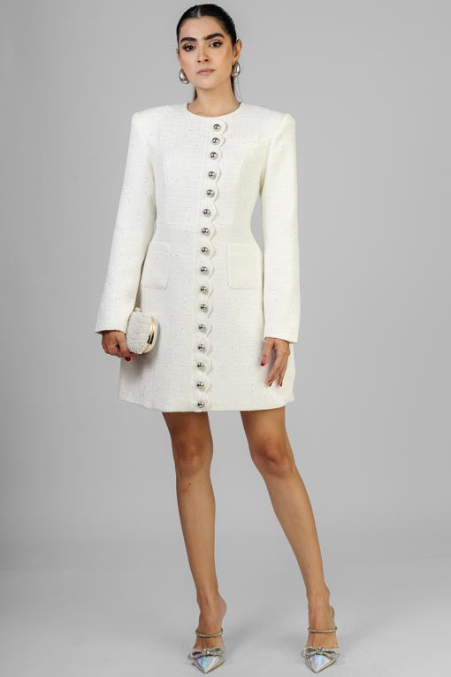 VESTIDO BOTONES PLATA