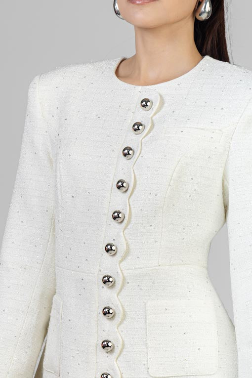 VESTIDO BOTONES PLATA
