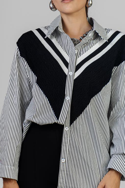 CAMISA RAYAS FRANJA TEJIDA