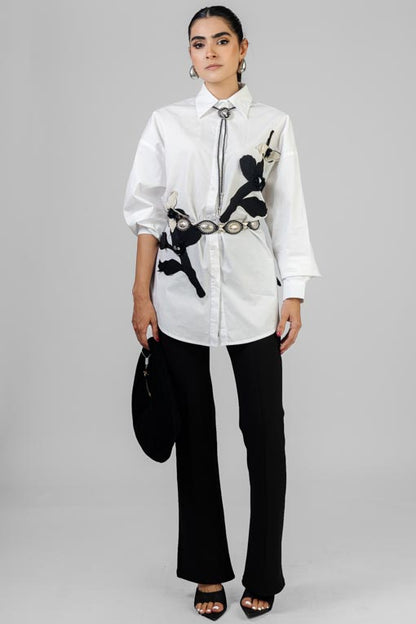 CAMISA FLORES NEGRA