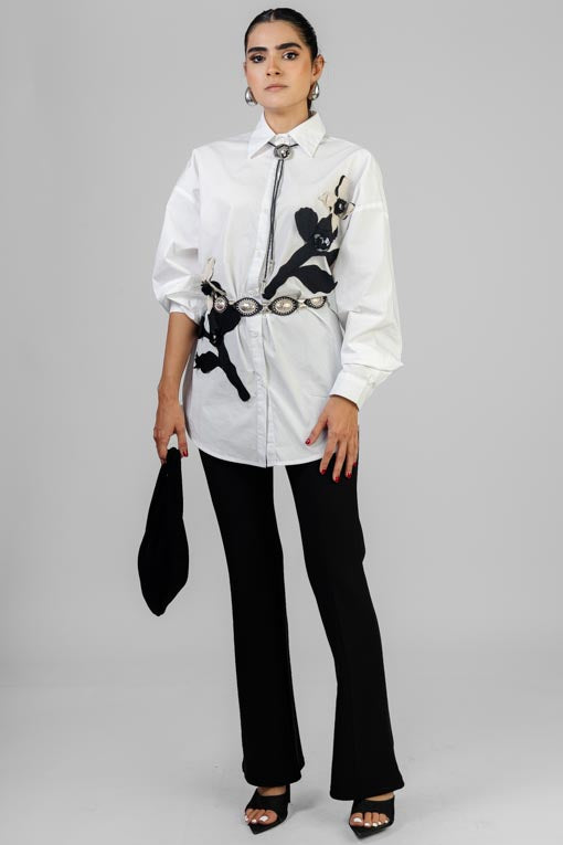 CAMISA FLORES NEGRA