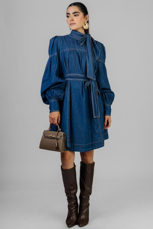 VESTIDO MEZCLILLA MOÑO