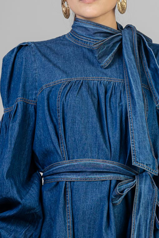 VESTIDO MEZCLILLA MOÑO