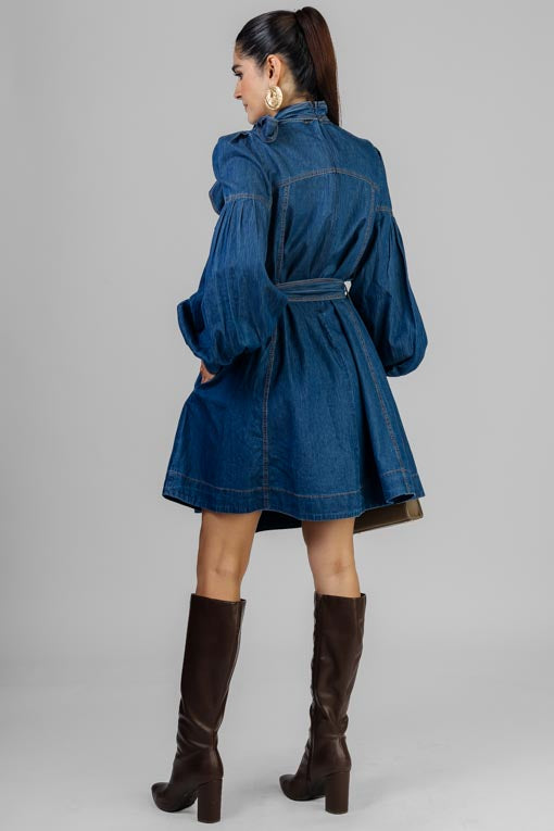 VESTIDO MEZCLILLA MOÑO