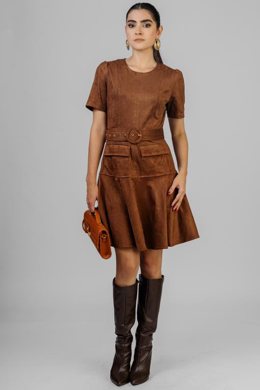 VESTIDO GAMUZA BOLSILLOS