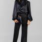 BLUSA SATINADA CON LAZO