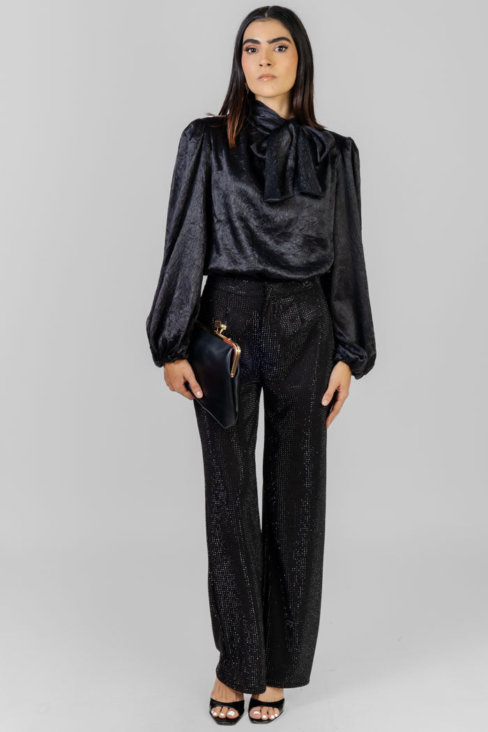 PANTALÓN NEGRO CON BRILLOS