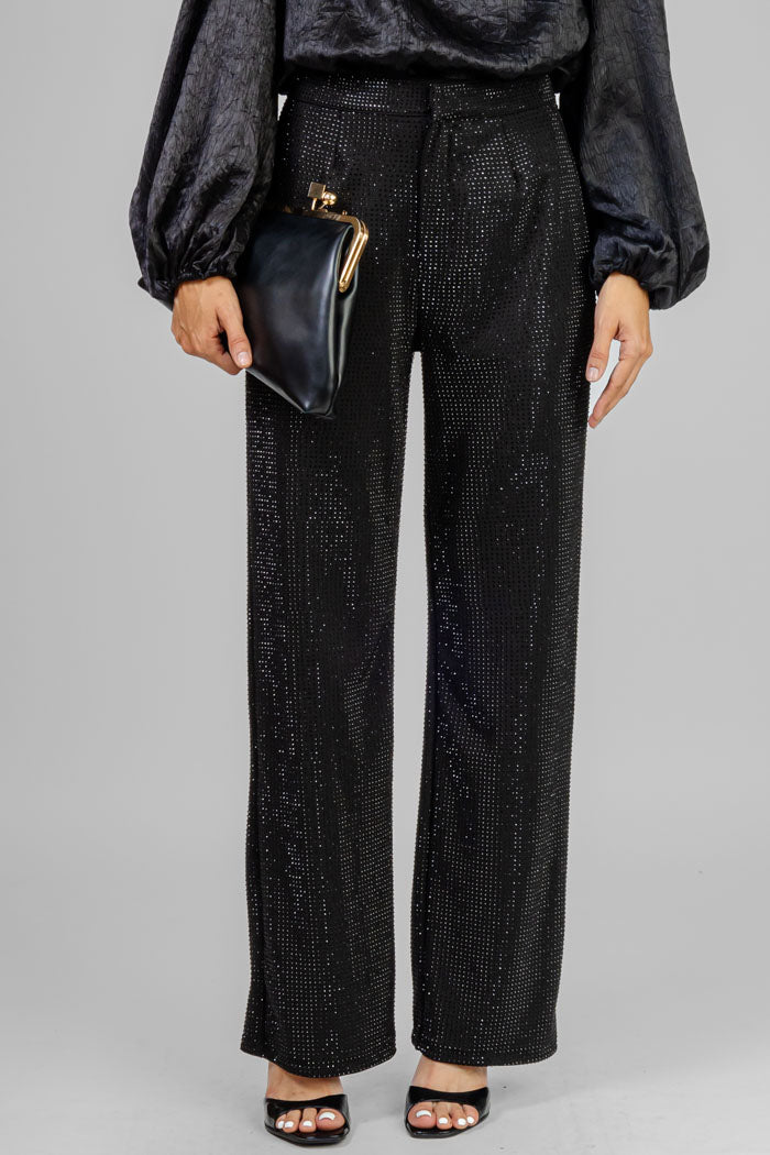 PANTALÓN NEGRO CON BRILLOS