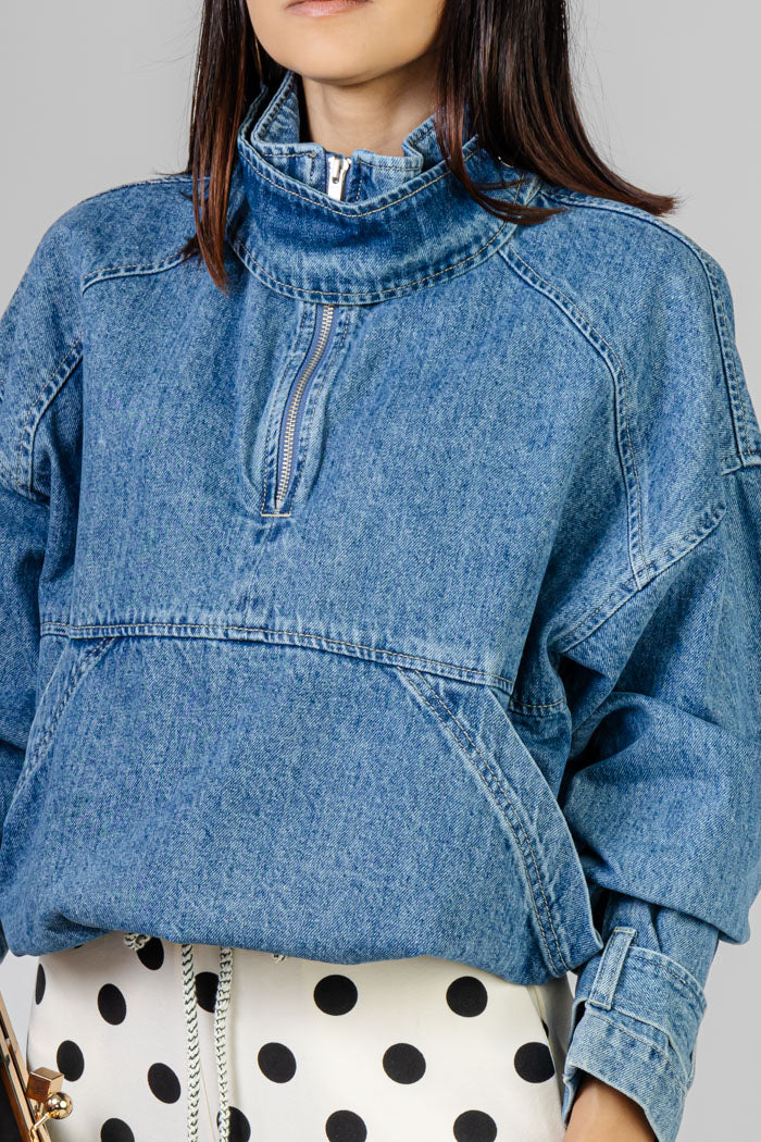CHAQUETA DENIM CIERRE MEDIO