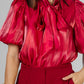 BLUSA SATINADA MANGA GLOBO