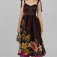 VESTIDO MIDI FLORAL CAFÉ