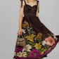 VESTIDO MIDI FLORAL CAFÉ
