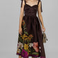 VESTIDO MIDI FLORAL CAFÉ