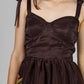VESTIDO MIDI FLORAL CAFÉ