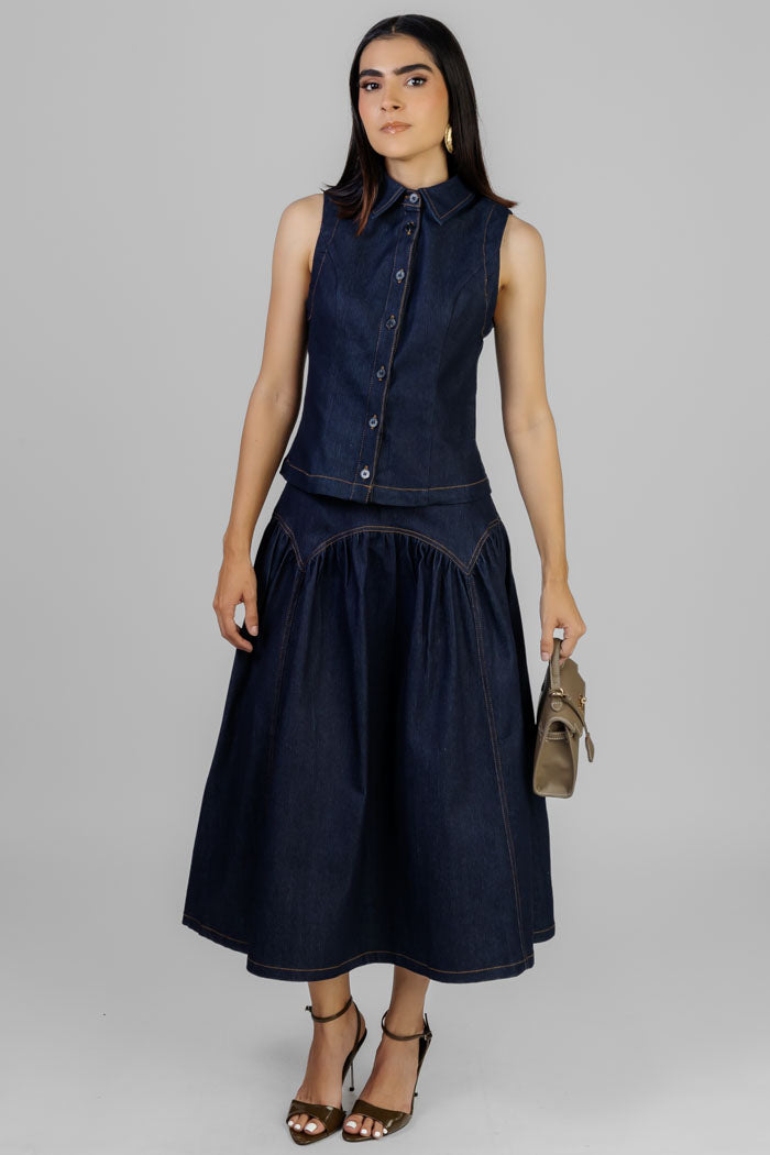 CONJUNTO DENIM MIDI