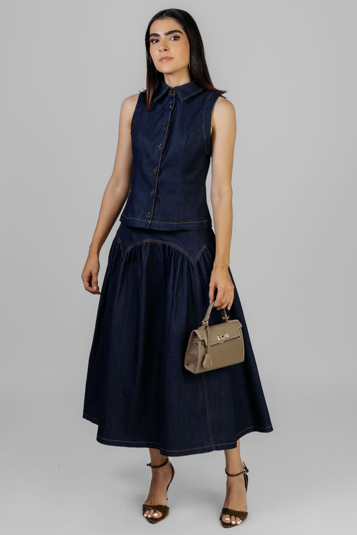 CONJUNTO DENIM MIDI