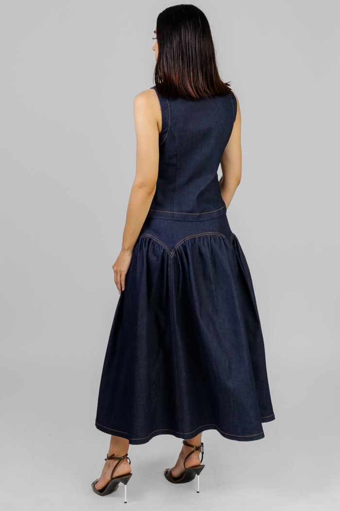 CONJUNTO DENIM MIDI
