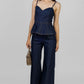 PALAZZO DENIM TIRO ALTO