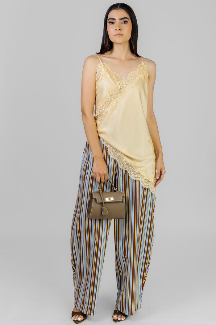 BLUSA TIRANTES SATINADA ENCAJE
