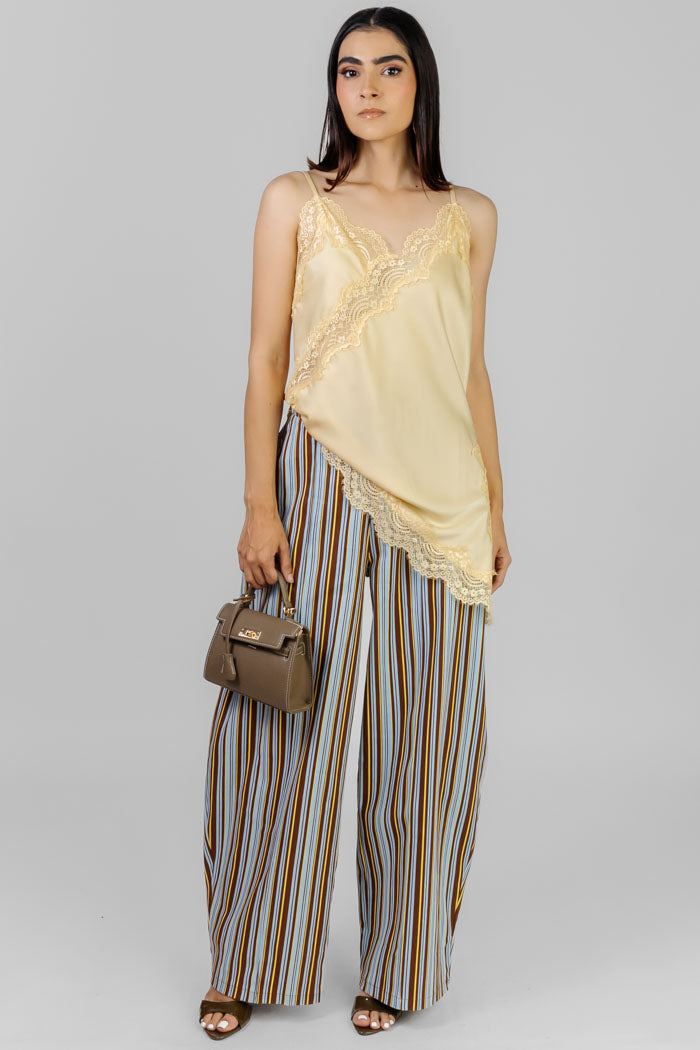BLUSA TIRANTES SATINADA ENCAJE