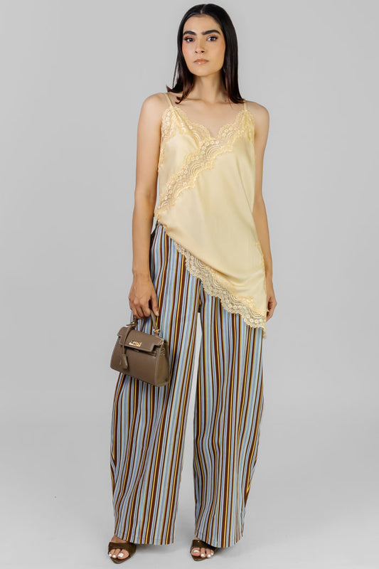 BLUSA TIRANTES SATINADA ENCAJE
