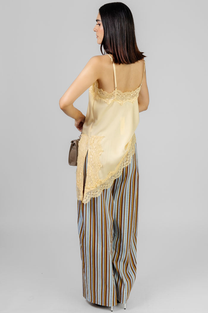 BLUSA TIRANTES SATINADA ENCAJE