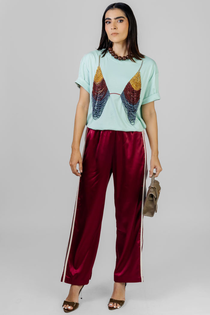 PANTALÓN SATINADO LÍNEAS LATERALES