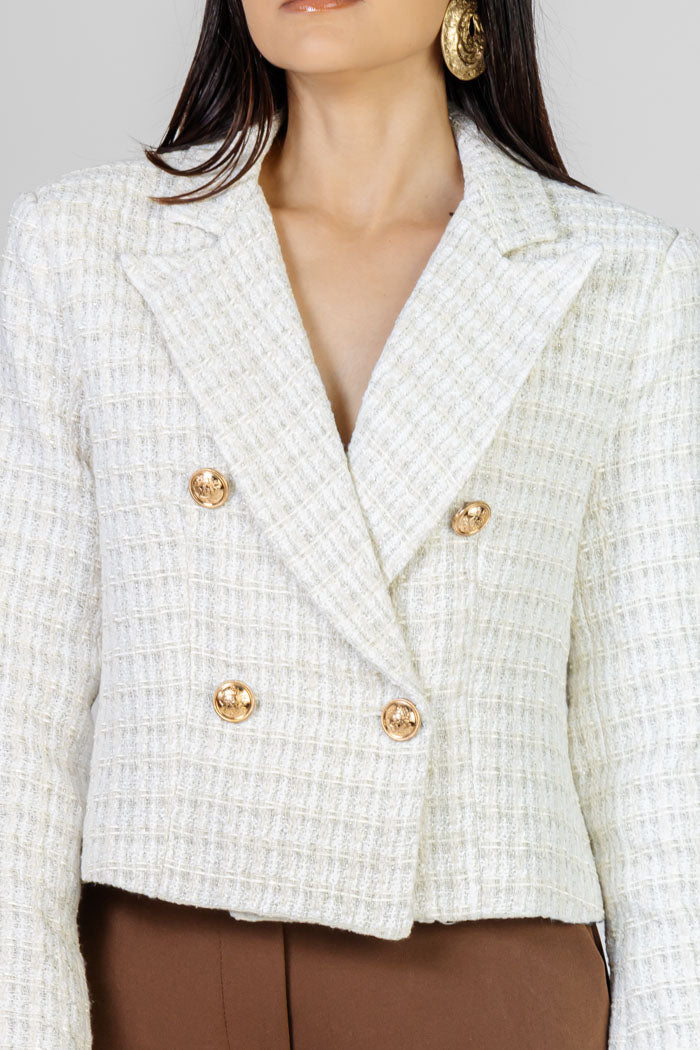 CHAQUETA TWEED BOTONES DORADOS