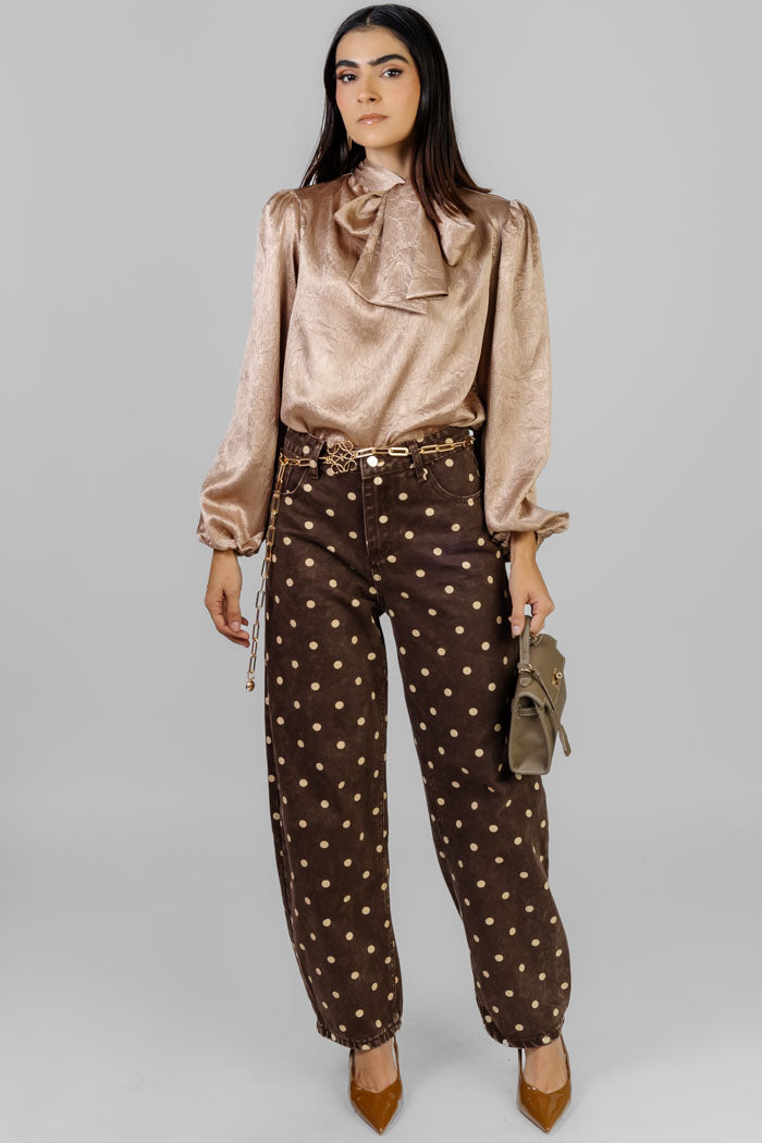 PANTALÓN ANCHO ESTAMPADO LUNAR