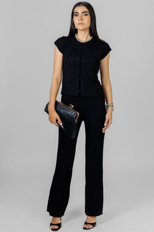CONJUNTO NEGRO TEXTURIZADO
