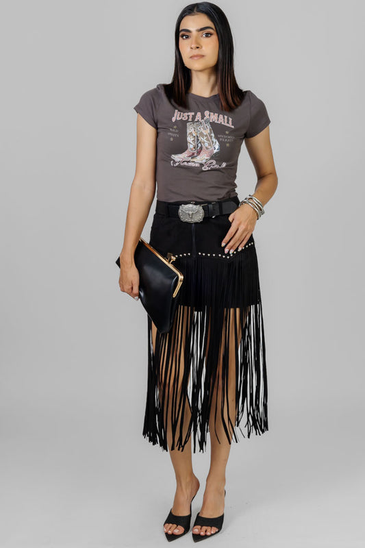 SHORTFALDA NEGRA CON FLECOS