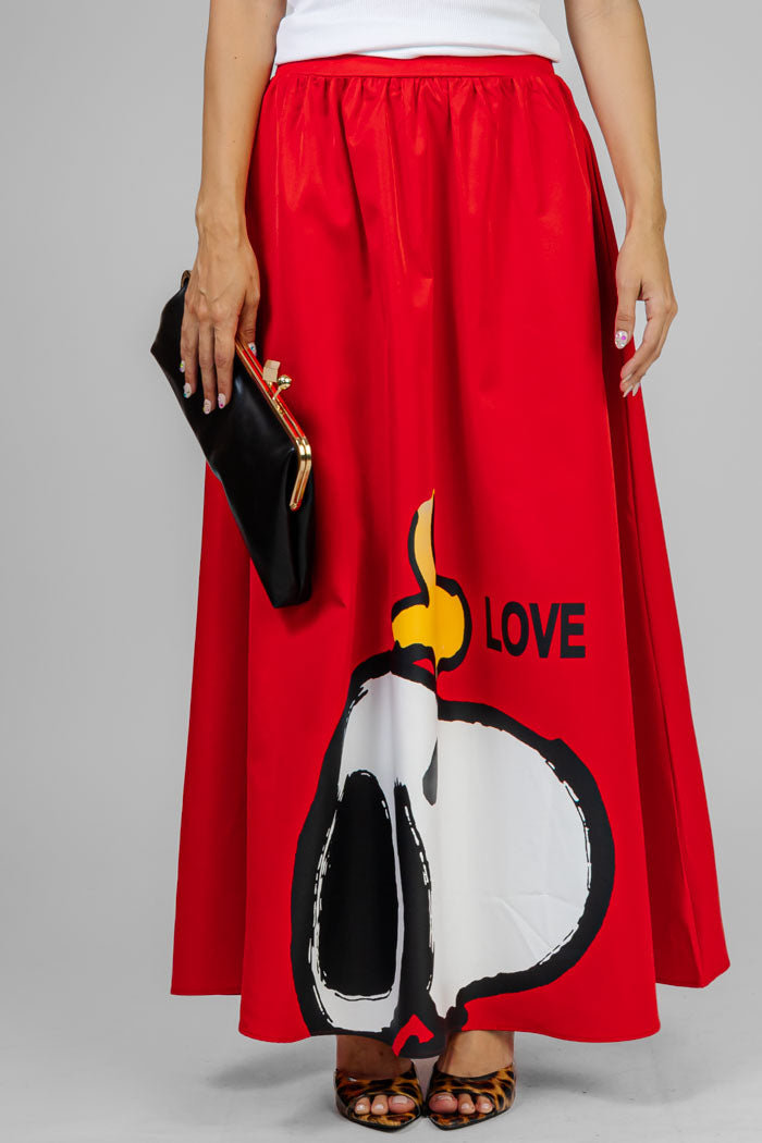 MAXI FALDA ESTAMPADA ROJA