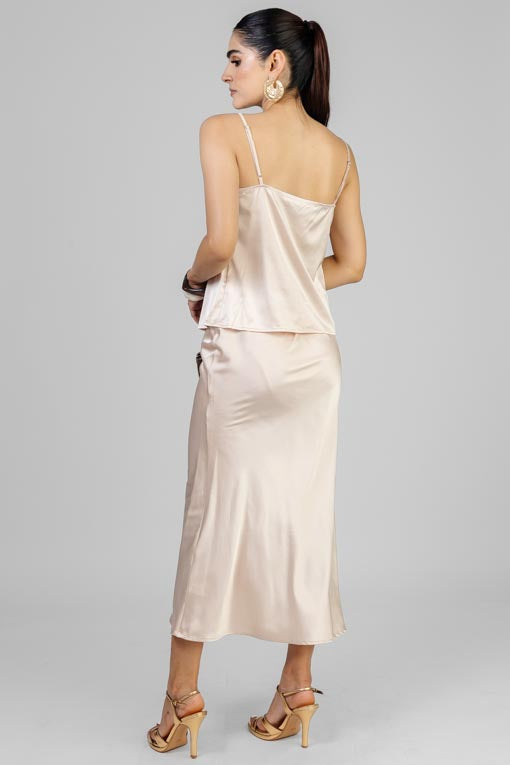 CONJUNTO SATIN BEIGE