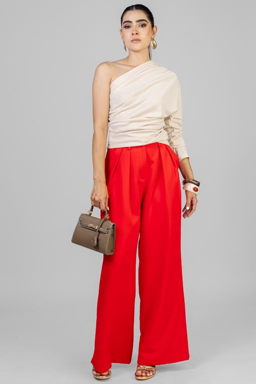 PANTALON PLISES ROJO