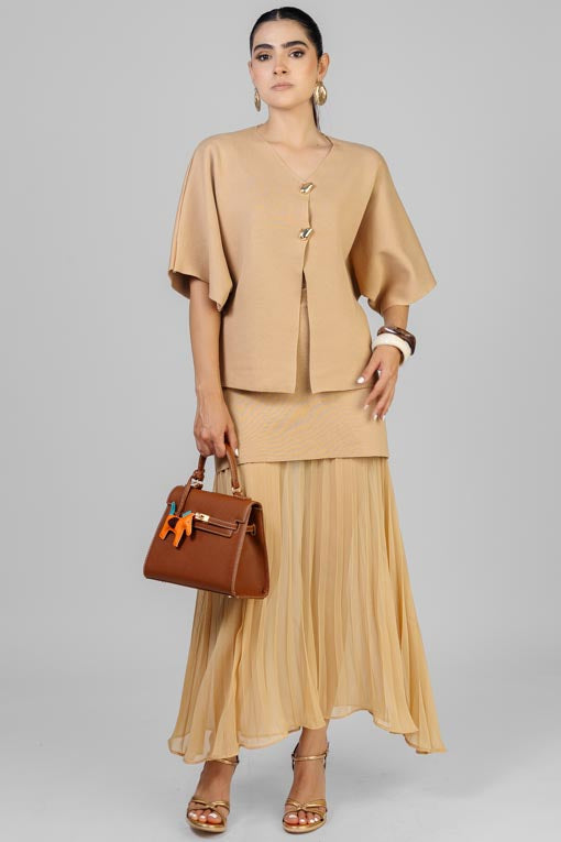 CONJUNTO TEJIDO FALDA PLISADA