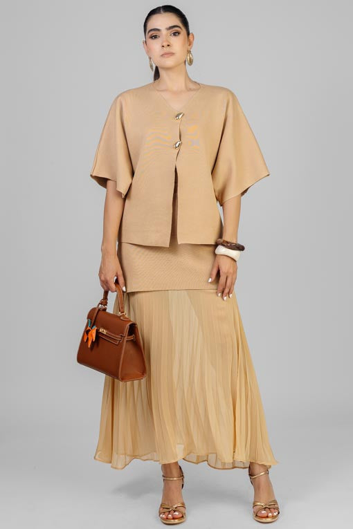 CONJUNTO TEJIDO FALDA PLISADA