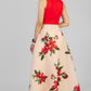 FALDA FLORES ROJA