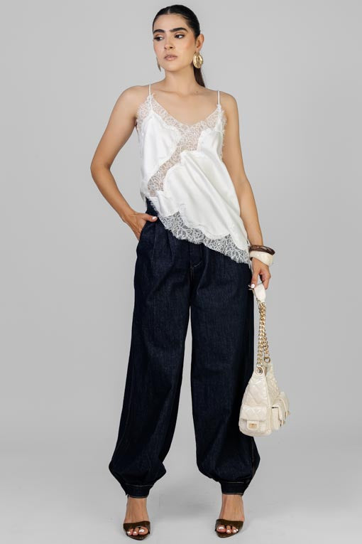 BLUSA SATINADA ENCAJE