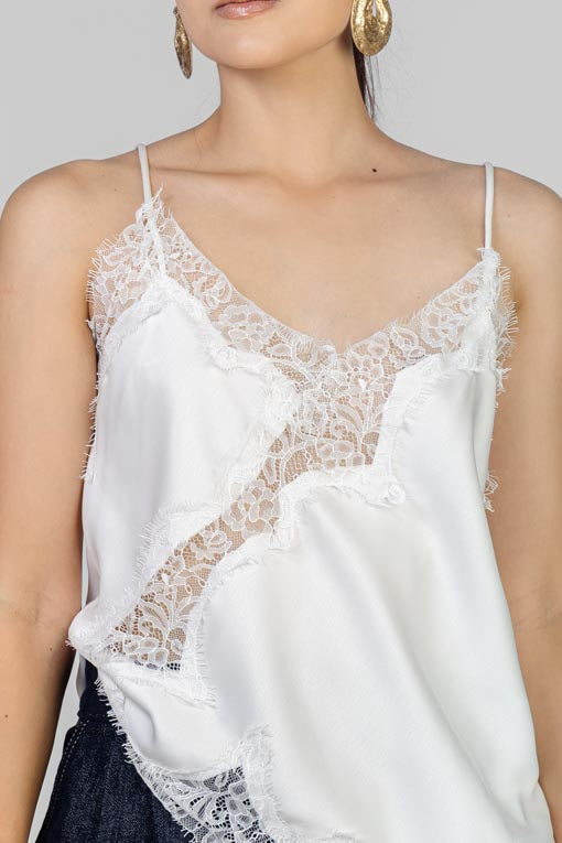 BLUSA SATINADA ENCAJE