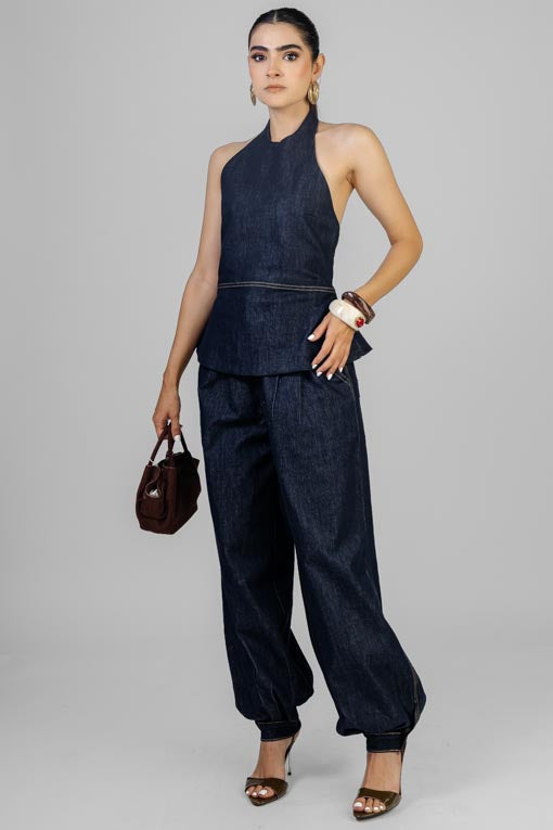 CONJUNTO DENIM BLUSA HALTER