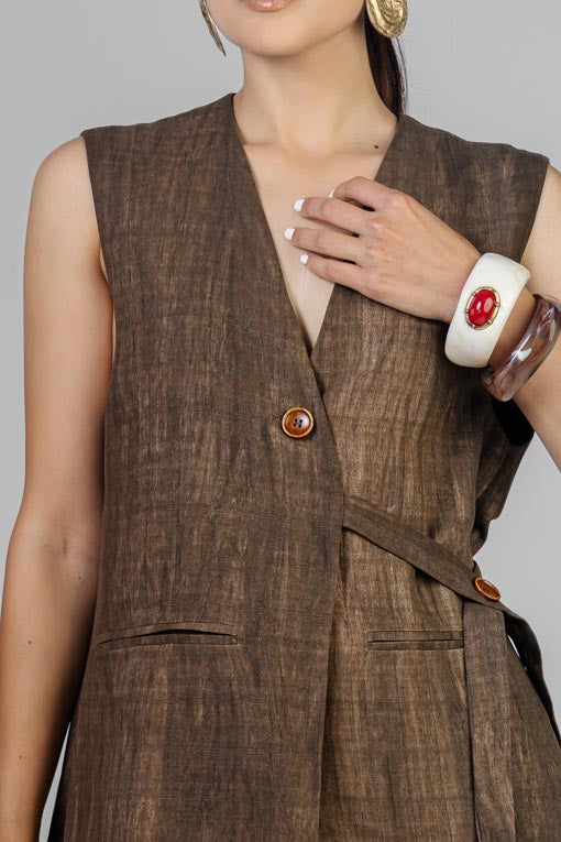 CONJUNTO CHALECO LINO