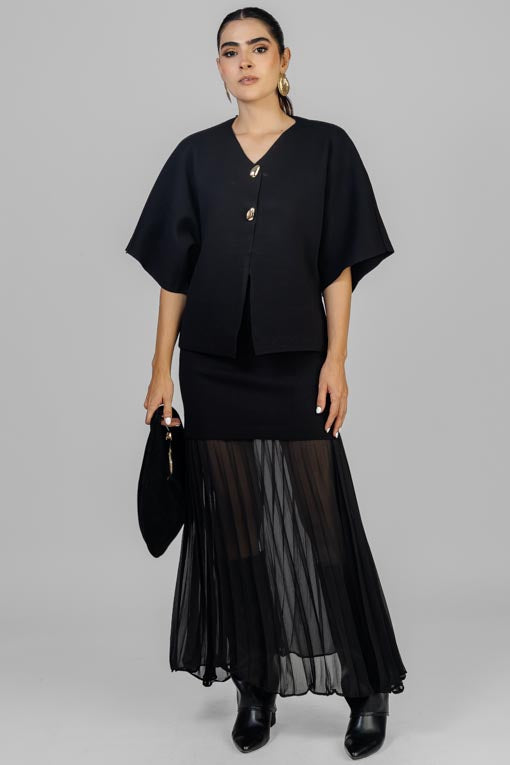 CONJUNTO TEJIDO FALDA PLISADA