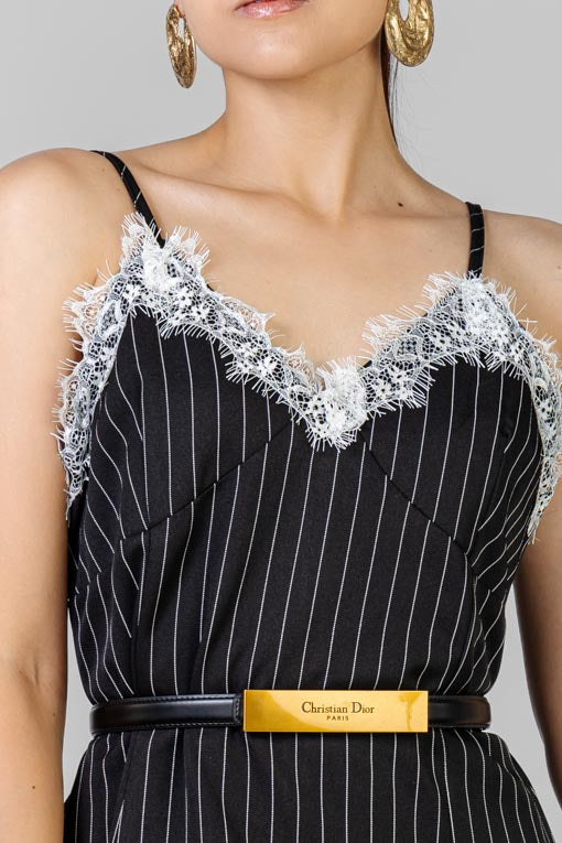 CONJUNTO VESTIDO Y SACO RAYAS