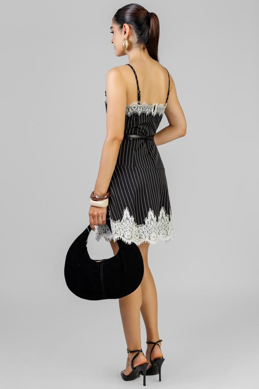 CONJUNTO VESTIDO Y SACO RAYAS